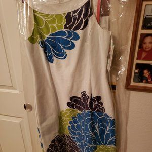 White and Blue Jones Wear Sheath Dress Sz 8